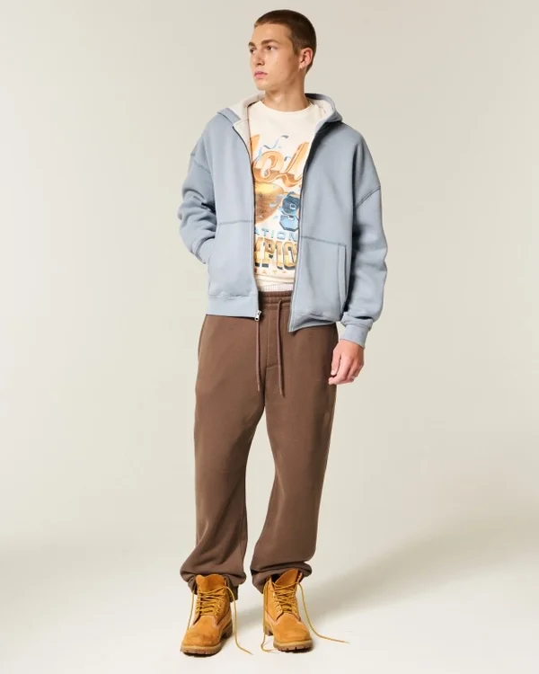 Boxy Thermal-Lined Zip-Up Hoodie Boxy Thermal-Lined Zip-Up Hoodie