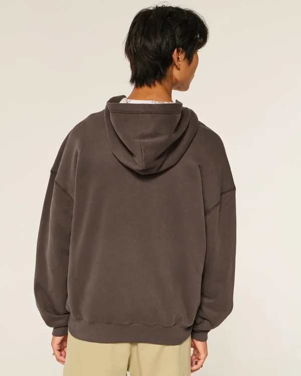 Boxy Thermal-Lined Zip-Up Hoodie Boxy Thermal-Lined Zip-Up Hoodie