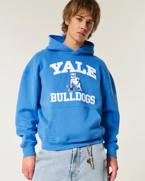 Boxy Yale Bulldogs Graphic Hoodie Boxy Yale Bulldogs Graphic Hoodie