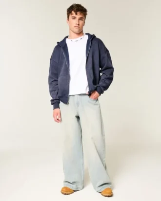 Boxy Zip-Up Hoodie