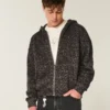 Boxy Zip-Up Leopard Print Hoodie