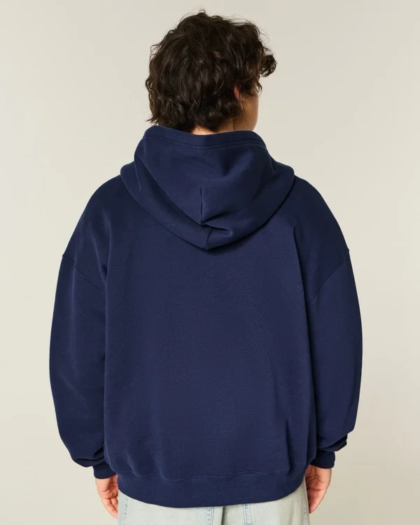 Boxy Zip-Up Number Graphic Hoodie Boxy Zip-Up Number Graphic Hoodie