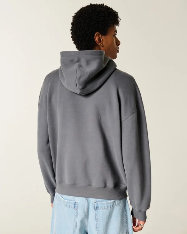 Boxy Zip-Up Number Graphic Hoodie Boxy Zip-Up Number Graphic Hoodie