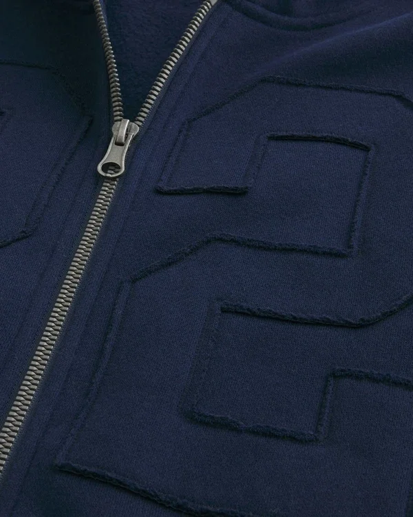 Boxy Zip-Up Number Graphic Hoodie Boxy Zip-Up Number Graphic Hoodie