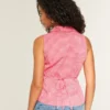 Button-Through Sleeveless Shirt