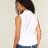 Button-Through Sleeveless Shirt
