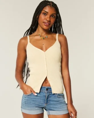 Button-Through Sweater Tank