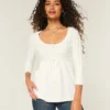 Cable-Knit Babydoll Sweater