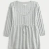 Cable-Knit Babydoll Sweater