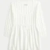 Cable-Knit Babydoll Sweater