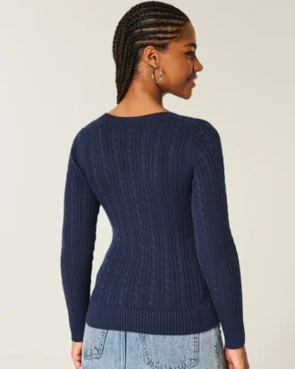 Cable-Knit Icon V-Neck Sweater