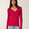 Cable-Knit V-Neck Icon Sweater
