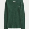 Cable-Knit V-Neck Icon Sweater