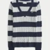 Cable-Knit V-Neck Icon Sweater