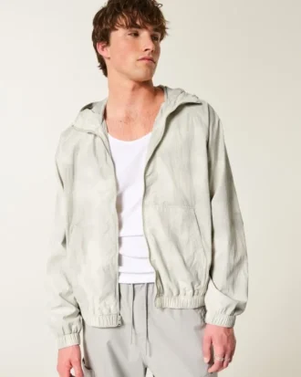 Camo Zip-Up Windbreaker Jacket