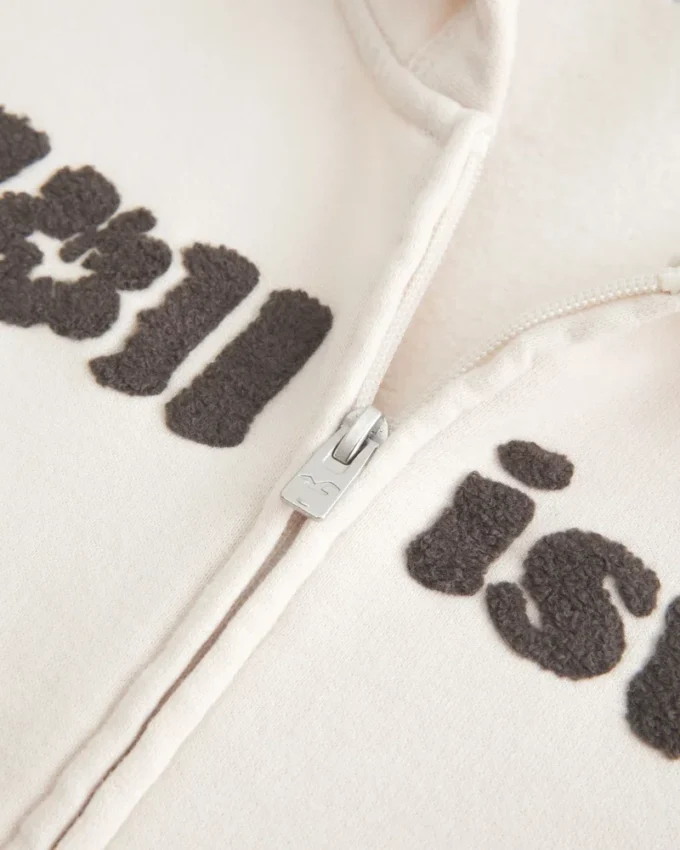 Chenille Logo Graphic Zip-Up Hoodie Chenille Logo Graphic Zip-Up Hoodie