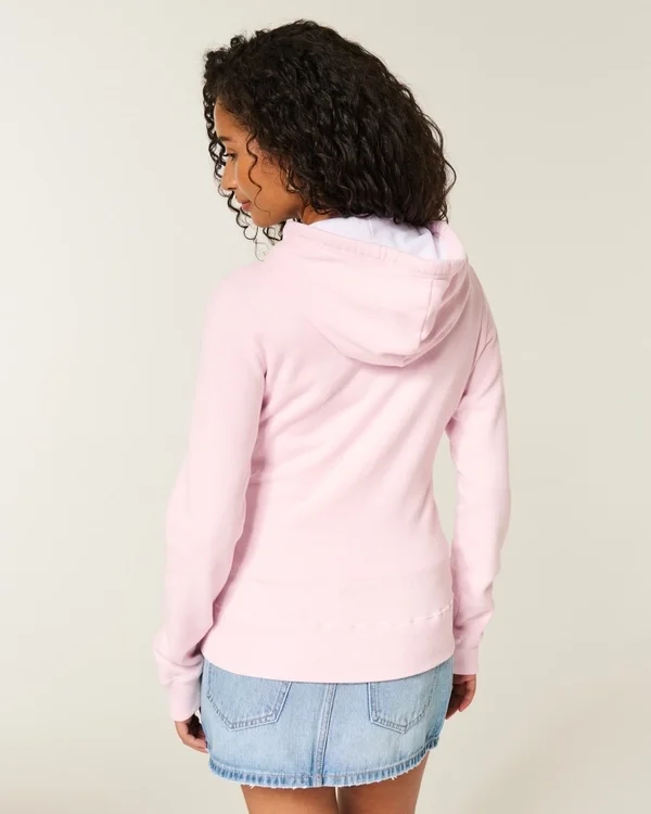 Chenille Logo Graphic Zip-Up Hoodie Chenille Logo Graphic Zip-Up Hoodie