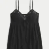 Crinkle Shine Flyaway Babydoll Top