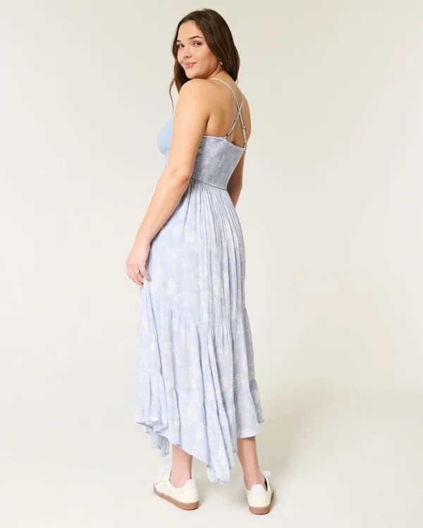 Crochet-Style Mix V-Neck Maxi Dress Crochet-Style Mix V-Neck Maxi Dress