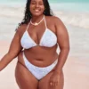 Crochet-Style Mixed High-Leg Cheeky Bikini Bottom