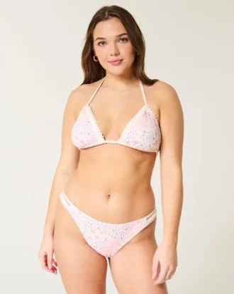 Crochet-Style Mixed High-Leg Cheeky Bikini Bottom