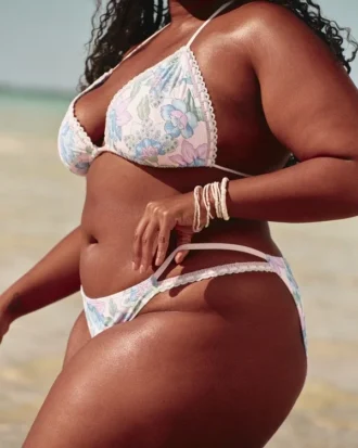 Crochet-Style Mixed High-Leg Cheeky Bikini Bottom
