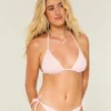 Crochet-Style Sequin Triangle Bikini Top