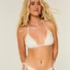 Crochet-Style Trim Triangle Bikini Top