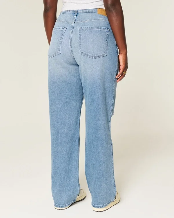 Curvy High-Rise Ripped Medium Wash Dad Jeans Curvy High-Rise Ripped Medium Wash Dad Jeans