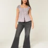 Curvy High-Rise Washed Black Flare Jeans Curvy High-Rise Washed Black Flare Jeans