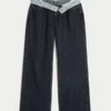 Curvy Low-Rise Dark Wash Foldover Waist Baggy Jeans Curvy Low-Rise Dark Wash Foldover Waist Baggy Jeans