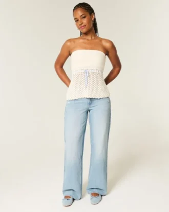 Curvy Low-Rise Distressed Baggy Jeans