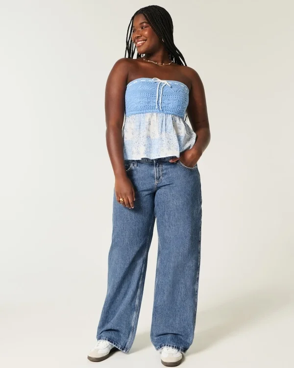 Curvy Low-Rise Medium Wash Baggy Jeans Curvy Low-Rise Medium Wash Baggy Jeans