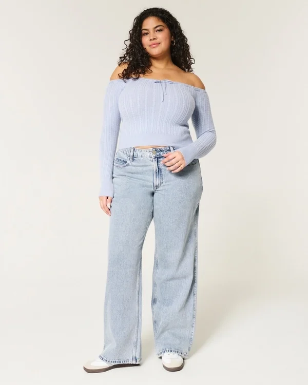 Curvy Mid-Rise Medium Wash Baggy Jeans Curvy Mid-Rise Medium Wash Baggy Jeans