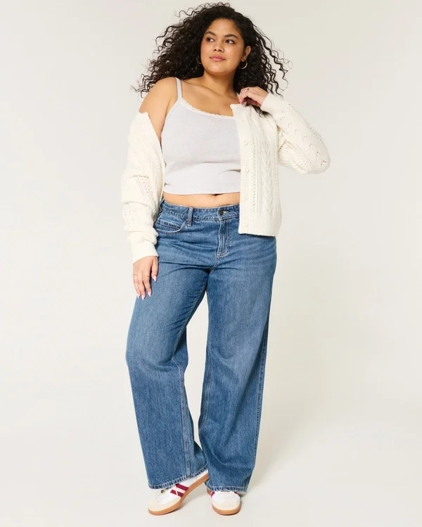 Curvy Mid-Rise Medium Wash Baggy Jeans Curvy Mid-Rise Medium Wash Baggy Jeans