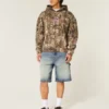 Dark Wash Baggy Denim Shorts