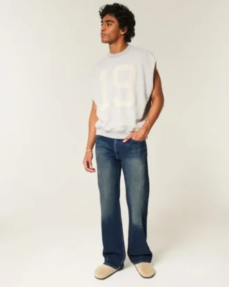 Dark Wash Relaxed Bootcut Jeans