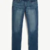 Dark Wash Slim Straight Jeans