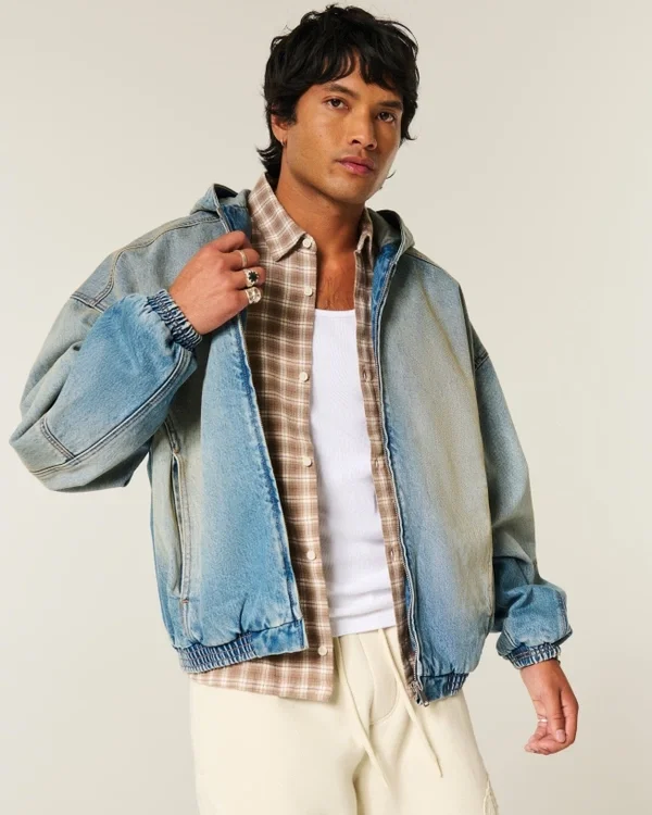 Denim Zip-Up Skater Jacket Denim Zip-Up Skater Jacket