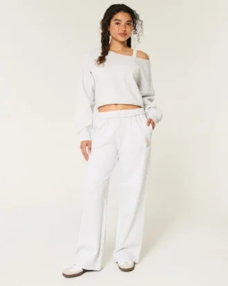 Dog Graphic Wide-Leg Sweatpants