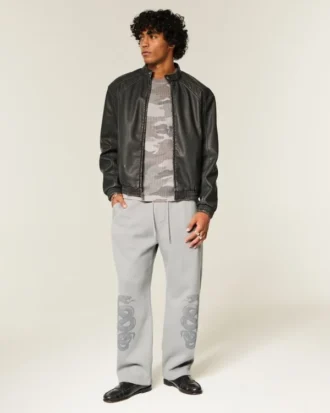 Double Snake Graphic Baggy Sweatpants