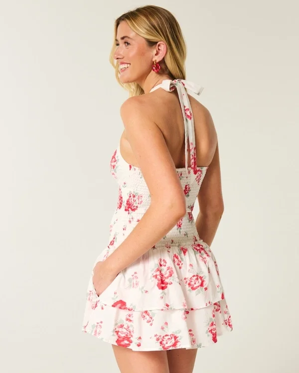 Double-Tier Smocked Halter Skort Dress Double-Tier Smocked Halter Skort Dress