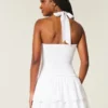Double-Tier Smocked Halter Skort Dress