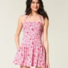 Drop Waist Halter Mini Dress
