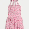 Drop Waist Halter Mini Dress