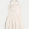 Drop-Waist Halter Mini Dress