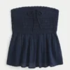 Easy Crochet-Style Fabric Mix Strapless Top