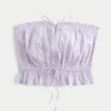 Easy Crop Strapless Lace Inset Tube Top