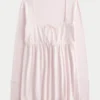 Easy Lace Trim Long-Sleeve Babydoll Top