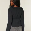 Easy Long-Sleeve Ruffle Babydoll Top